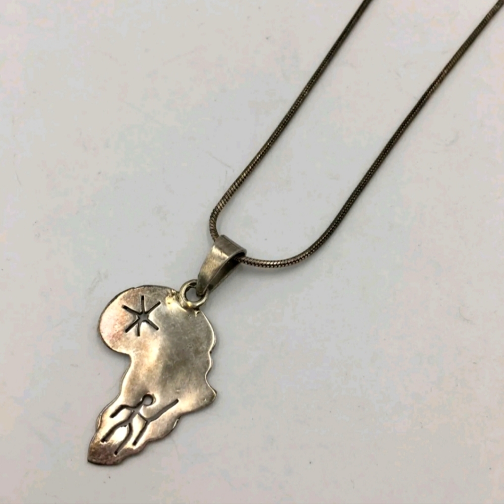 925 sterling silver necklace stamp Africa 🌍 map Africa men power man